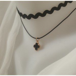 Black Layered Choker-Necklace